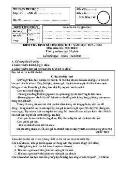 Đề thi học kì 1 môn Tiếng Việt lớp 3 năm 2023 - 2024 (Đề 2) | Cánh diều