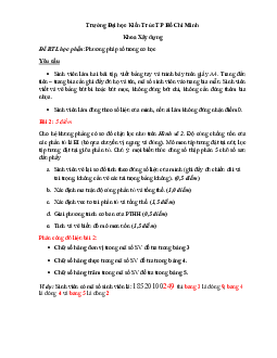 Bài tập lớn "Phương pháp số trong cơ học"