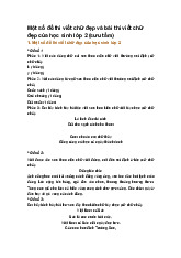 Một số đề thi viết chữ đẹp và bài thi viết chữ đẹp của học sinh lớp 2 (sưu tầm)