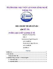 Báo cáo bài tập lớn Phân loại chất lượng ô tô với dữ liệu lớn môn Công nghệ thông tin | Trường Đại học Thủy Lợi