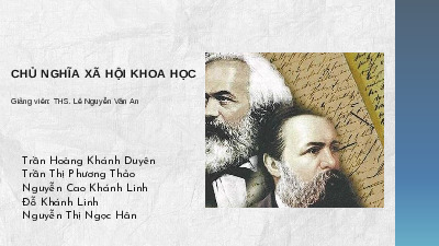 Chủ đề Vai trò của c.mác và ăngghen đối với Sự hình thành của Chủ nghĩa xã hội khoa học môn Chủ nghĩa xã hội khoa học | Trường Đại học Khoa Học Xã Hội và Nhân Văn, Đại học Quốc gia Hà Nội