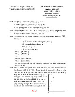 TOP 3 Đề thi thử Tuyển Sinh vào 10 môn Toán Quận Tân Phú năm học 2024-2025 (có đáp án)