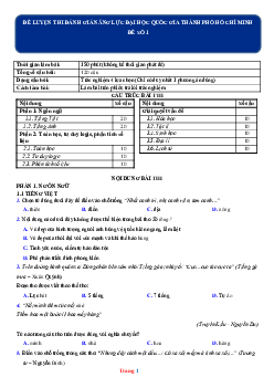 Đề thi đánh giá năng lực ĐHQG TPHCM 2022 đề số 1 (có đáp án và lời giải chi tiết)