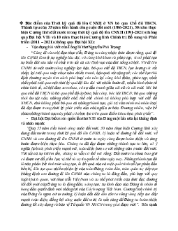 Tóm tắt lý thuyết chương 3 - Đặc điểm của thời kỳ quá độ lên chủ nghĩa xã hội ở Việt Nam