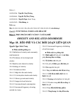 Thuyết trình chủ đề béo phì và các rối loạn liên quan