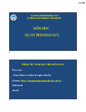 Tổng Quan Về Quản Trị Nhân Lực | Môn Quản trị nhân lực - Đại học Kinh Tế Quốc Dân