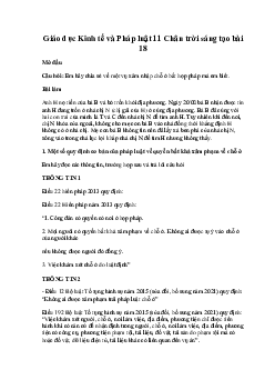 Giải SGK Giáo dục Kinh tế và Pháp luật 11 Bài 18 | Chân trời sáng tạo
