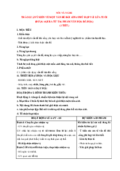 Giáo án Ngữ văn 8 Bài 7: Tình yêu và ước vọng | Phần nói và nghe | Kết nối tri thức