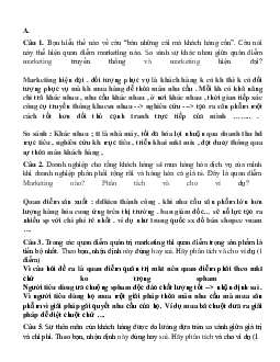 Một số câu hỏi ôn tập môn Marketing căn bản