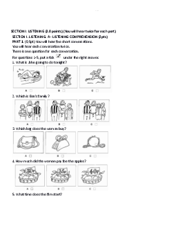 Đề thi học phần Tiếng anh cơ bản