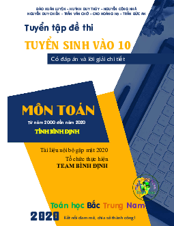 Tuyển tập 20 năm đề thi tuyển sinh vào lớp 10 môn Toán sở GD&ĐT Bình Định