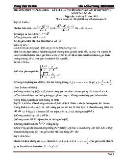 Đề thi thử tuyển sinh vào lớp 10 môn Toán đợt 1 trường Thăng Long – Hà Nội
