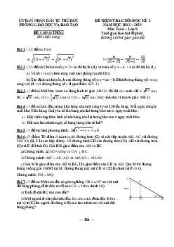 Đề cuối học kỳ 1 Toán 9 năm 2022 – 2023 phòng GD&ĐT Thủ Đức – TP HCM