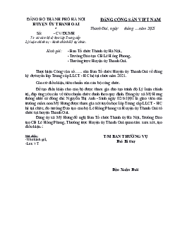Mẫu Công văn cử đi học lớp TC LLCT - HC năm 2021