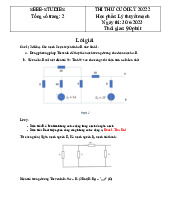 Đề thi thử cuối kỳ: Đáp án và giải thích môn Lý thuyết mạch | Trường Đại học Bách Khoa Hà Nội