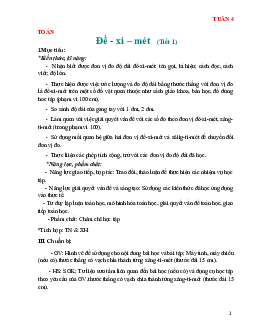 Giáo án Toán 2 sách Chân trời sáng tạo (Cả năm) | Tuần 4