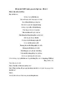 Đề thi thử THPTQG môn Ngữ văn năm 2024 - Đề 2 (có đáp án)