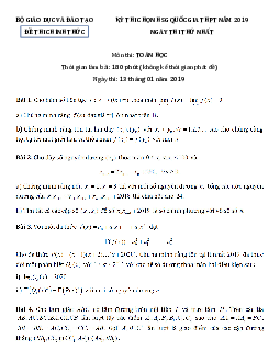 Đề thi chọn học sinh giỏi Quốc gia THPT 2019 môn Toán (ngày thi thứ nhất)