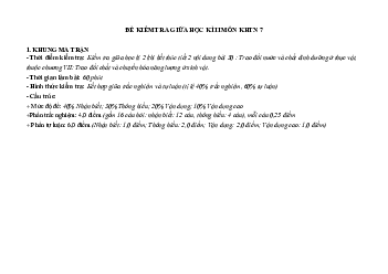 Đề thi giữa kì 2 Khoa học tự nhiên 7 - Đề 5 | Chân trời sáng tạo năm 2024