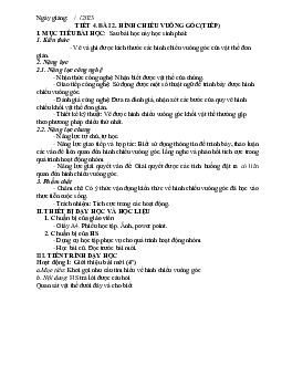 Giáo án Công nghệ 8 Tiết 4 Bài 2: Hình chiếu vuông góc | Kết nối tri thức