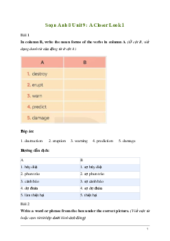 Giải Tiếng Anh 8 Unit 9: A Closer Look 1 | Kết nối tri thức
