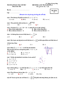 Đề kiểm tra Giải tích 12 chương 1 (Hàm số) trường Phổ thông Dân tộc Nội trú Thái Nguyên