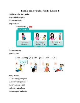 Family and Friends 3 Unit 7  I'm wearing a blue skirt Lesson 2