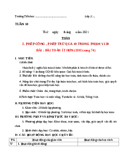Giáo án Toán 2 sách Chân trời sáng tạo | Tuần 10 | Tiết 3