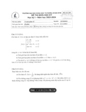 Đề thi giữa HKI học phần Vi tích phân 1C năm 2024 - 2025 | Trường Đại học Khoa học tự nhiên, Đại học Quốc gia Thành phố Hồ Chí Minh