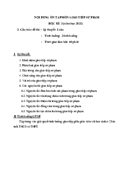 Nội dung ôn tập giáo tiếp sư phạm năm 2023 | Đại học Sư Phạm Hà Nội