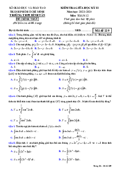 Đề giữa học kỳ 2 Toán 12 năm 2023 – 2024 trường THPT Bình Tân – TP HCM