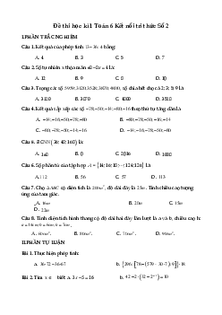Đề thi học kì 1 Toán 6 Kết nối tri thức năm 2023 - 2024 Đề 2