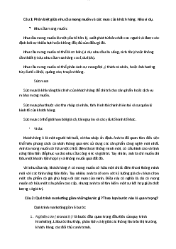 Bộ câu hỏi tự luận Nguyên lý Marketing có đáp án