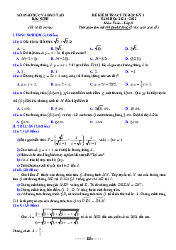 Đề kiểm tra cuối học kỳ 1 Toán 9 năm 2021 – 2022 sở GD&ĐT Bắc Ninh