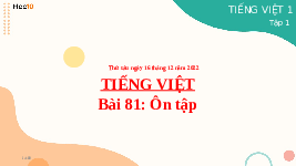 Giáo án điện tử Tiếng việt 1 bài 81 Cánh diều: Ôn tập
