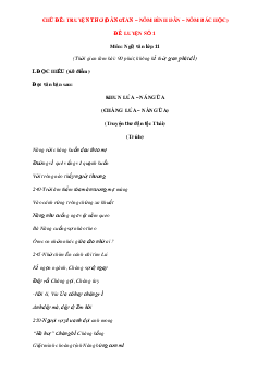 Bộ đề luyện đọc hiểu viết Ngữ văn 11 phần truyện thơ ( có đáp án )