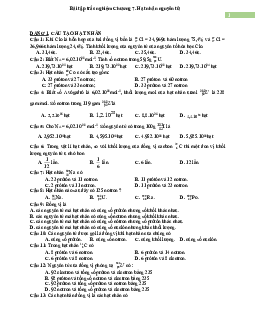 1TOP 50 câu hỏi trắc nghiệm chương VII: Hạt nhân nguyên tử (có đáp án)