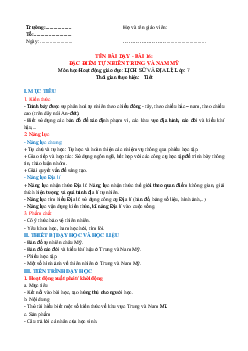 Giáo án Bài 16: Đặc điểm tự nhiên Trung và Nam Mỹ Địa lý 7 | Kết nối tri thức