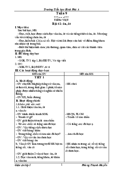Giáo án Tiếng Việt 1 - Tuần 9 | sách Vì sự bình đẳng và dân chủ trong giáo dục