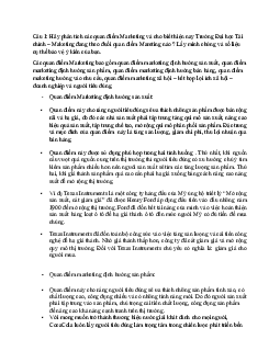 Đề thi Nguyên lý Marketing có đáp án chi tiết