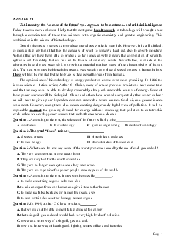 PASSAGE 21_Theme 3. Science and Technology (Khoa học và Công nghệ)