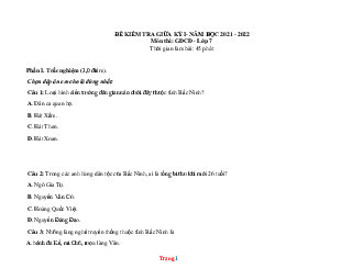 Đề thi giữa HK1 môn GDCD lớp 7 kết nối tri thức (có đáp án và đặc tả