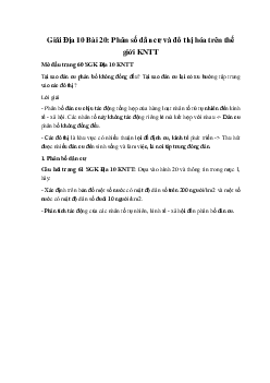 Giải Địa 10 Bài 20: Phân số dân cư và đô thị hóa trên thế giới KNTT