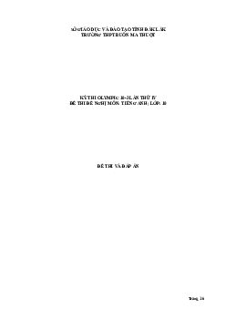 Đề thi Olympic 10 tháng 3 lần thứ 3 môn Tiếng Anh năm 2019 môn Tiếng Anh 10 THPT Buôn Ma Thuật