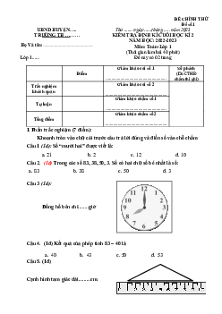 Đề thi học kì 2 lớp 1 năm 2022 - 2023 | Toán 1 | Chân trời sáng tạo | đề 5