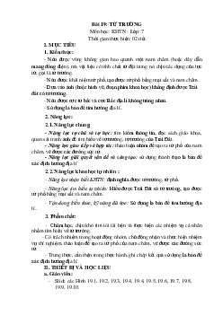 Giáo án Bài 19: Từ trường | Khoa Học Tự Nhiên 7 Kết nối tri thức
