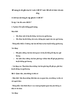 Đề cương ôn tập giữa học kì 1 môn Giáo dục công dân 7 sách Kết nối tri thức với cuộc sống