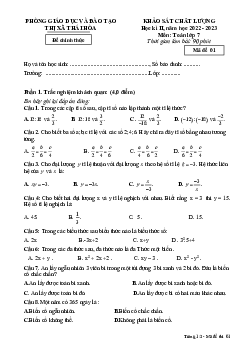 Đề học kì 2 Toán 7 năm 2022 – 2023 phòng GD&ĐT Thái Hòa – Nghệ An