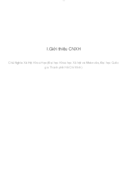 I.Giới thiệu CNXH | Chủ Nghĩa Xã Hội Khoa Học| Đại học Khoa học Xã hội và Nhân văn, Đại học Quốc gia Thành phố HCM