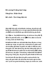 Đề cương kĩ năng bán hàngHàng hóa : Điện thoại Bối cảnh : Cửa hàng điện tử | Học viện Nông nghiệp Việt Nam